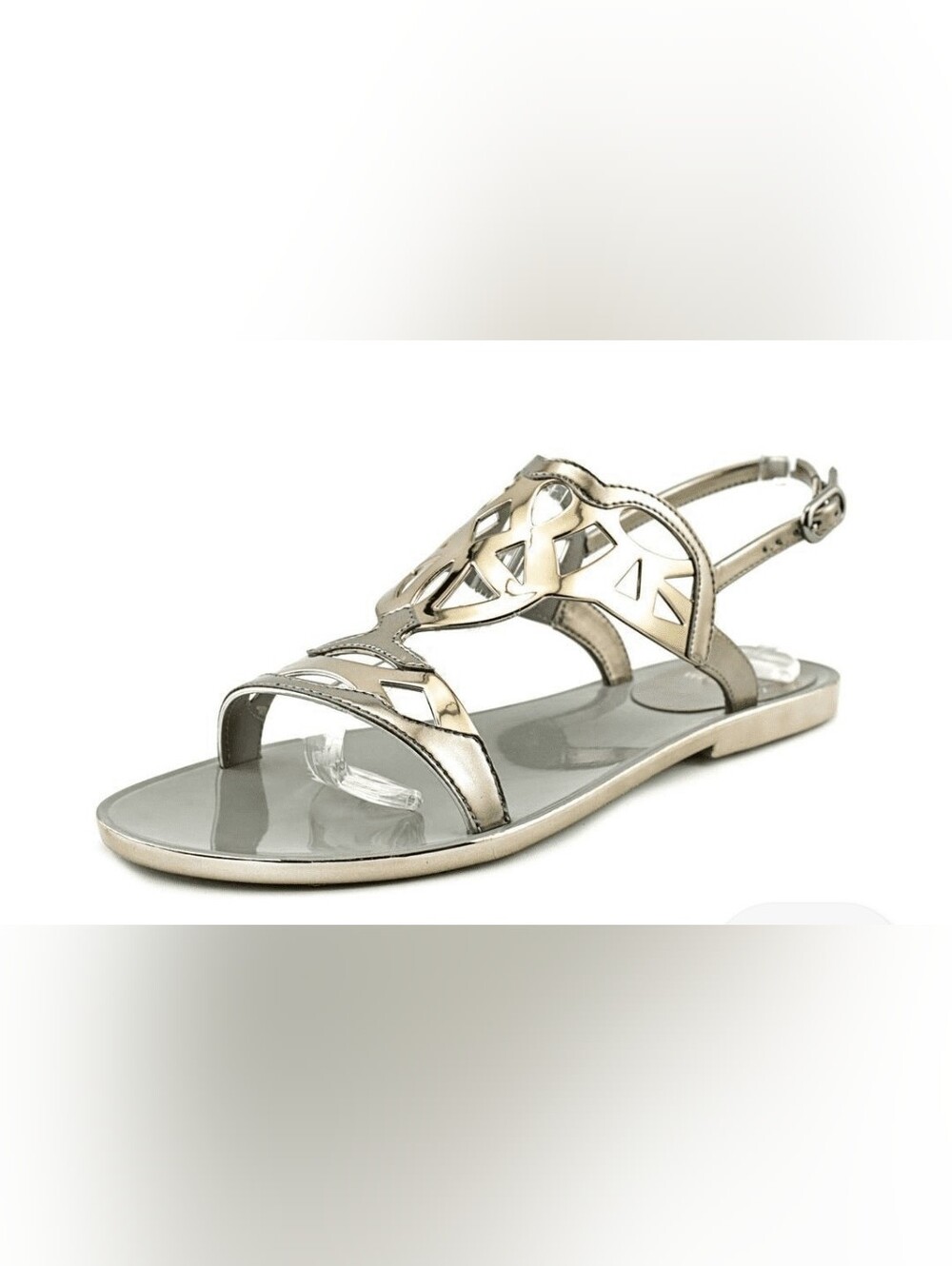 STUART WEITZMAN Gelfisher Laser-Cut Jelly Sandals In Graphite Size 8 - Picture 8 of 13
